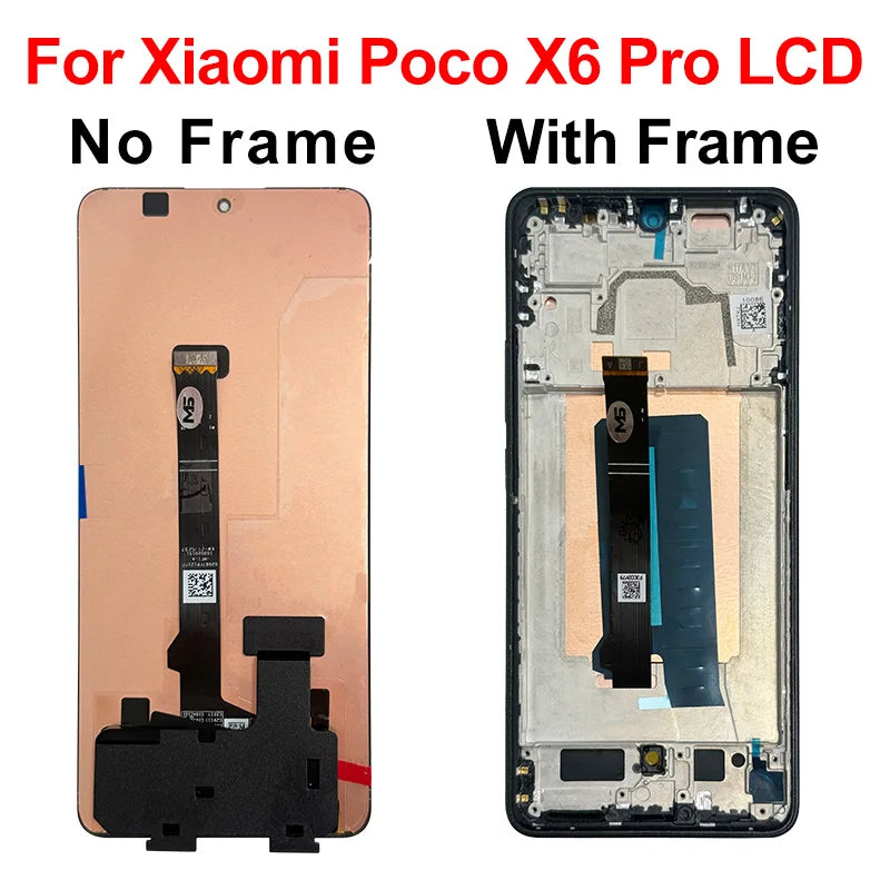 Display OLED per Xiaomi Poco X6, schermo LCD con digitalizzatore touch per Redmi Note 13 Pro 5G, modello 23122PCD1G, assemblaggio per Poco X6 Pro, display LCD K70E.