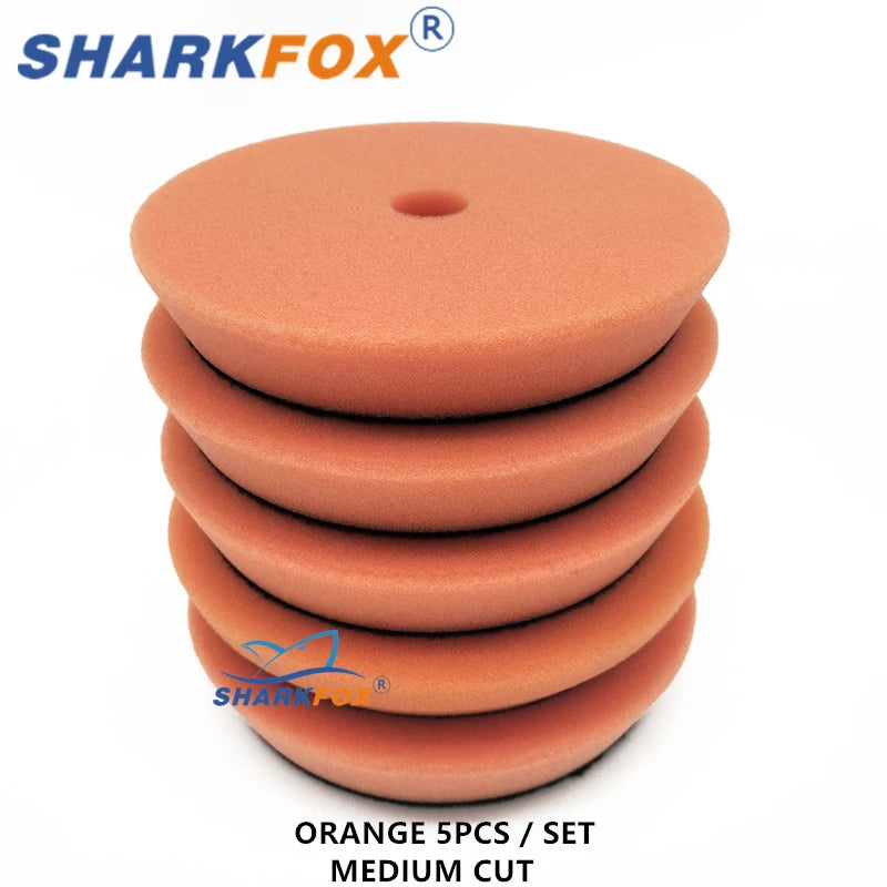 Kit di spugne lucidanti Sharkfox da 5 pollici (125 mm)/6 pollici (150 mm) per lucidatrice per auto, disco lucidante in schiuma.