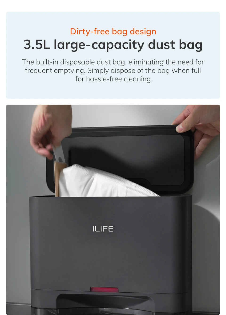 Robot Aspirapolvere ILIFE T20s Ultra con Stazione di Svuotamento Automatico, Aspirazione 10000Pa, Batteria 4600mAh, Autonomia Massima 300 Minuti