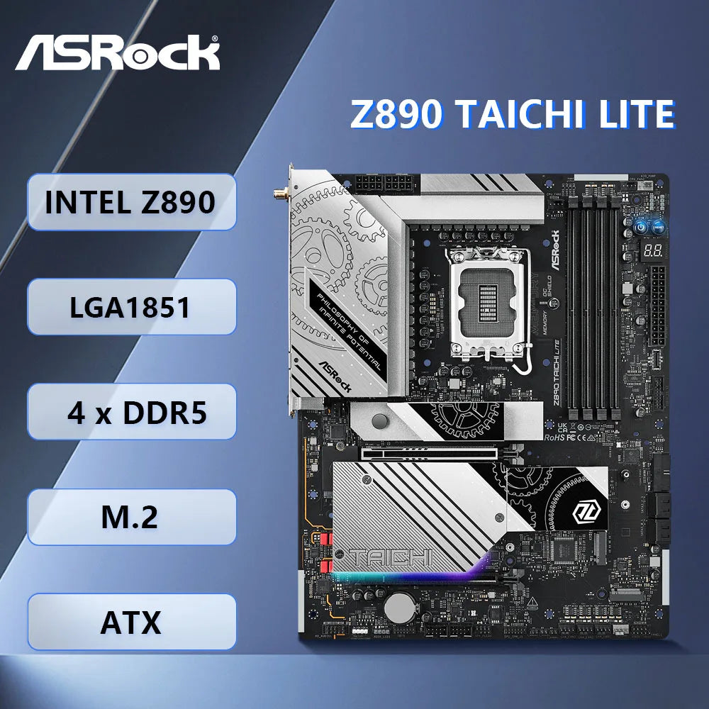 Scheda Madre MSI Z890 TAICHI LITE Intel Z890 LGA1851RL 4xDDR5 256GB ATX Supporta CPU Ultra 9-285K 7-265 5-245K 5-230F 5-225