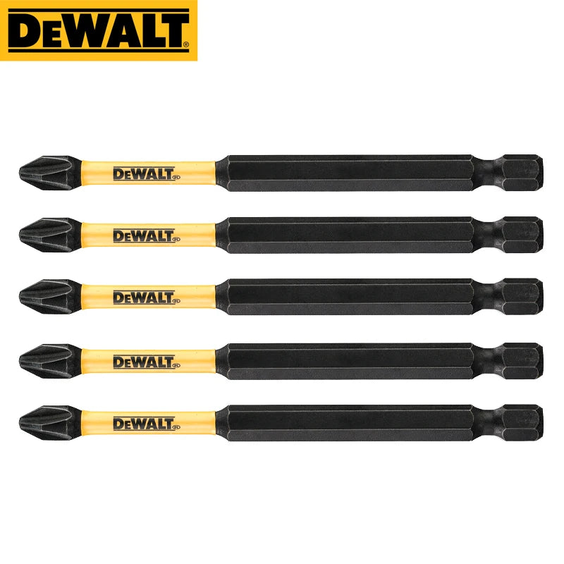 DEWALT Accessori per utensili Serie combinata con intaglio incrociato PH2 89MM 57MM 50MM Asta di prolunga per manica ad anello argento/giallo