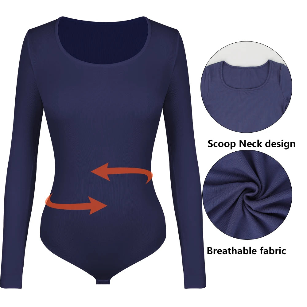 Body a maniche lunghe per donna Girocollo Shapewear Shaper Lady Sexy Going Out Top Tuta Abiti caldi femminili Autunno Inverno