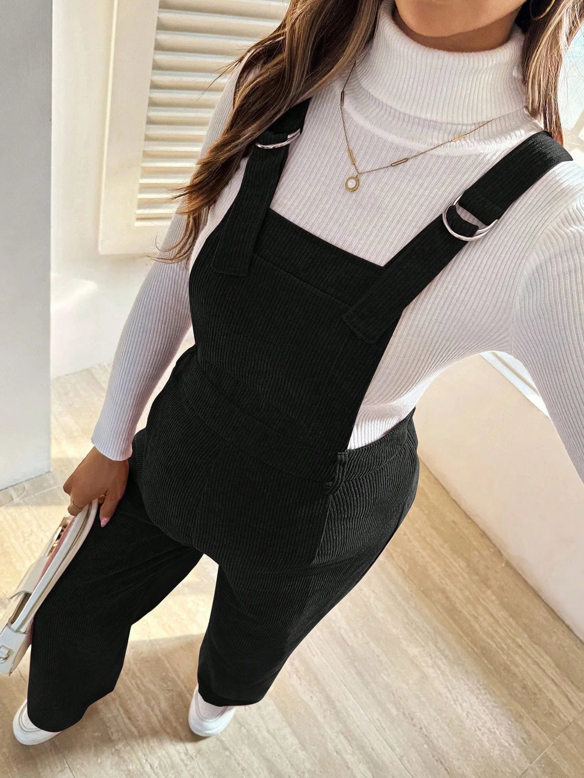 Tuta in Velluto a Coste per Donne in Gravidanza, con Bretelle Regolabili e Gamba Larga, Abbigliamento Casual Primaverile e Autunnale per la Gravidanza