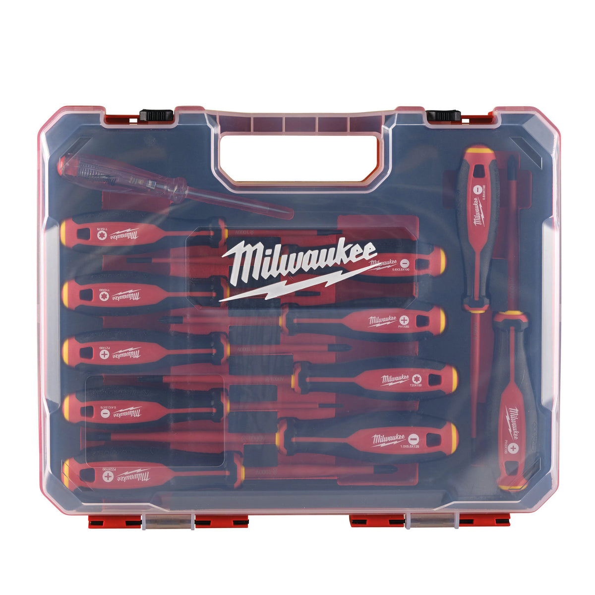 Set di cacciaviti isolati Milwaukee da 12 pezzi, cacciavite a punta fine VDE per elettricisti, strumento manuale, strumento per manutenzione 4932479095