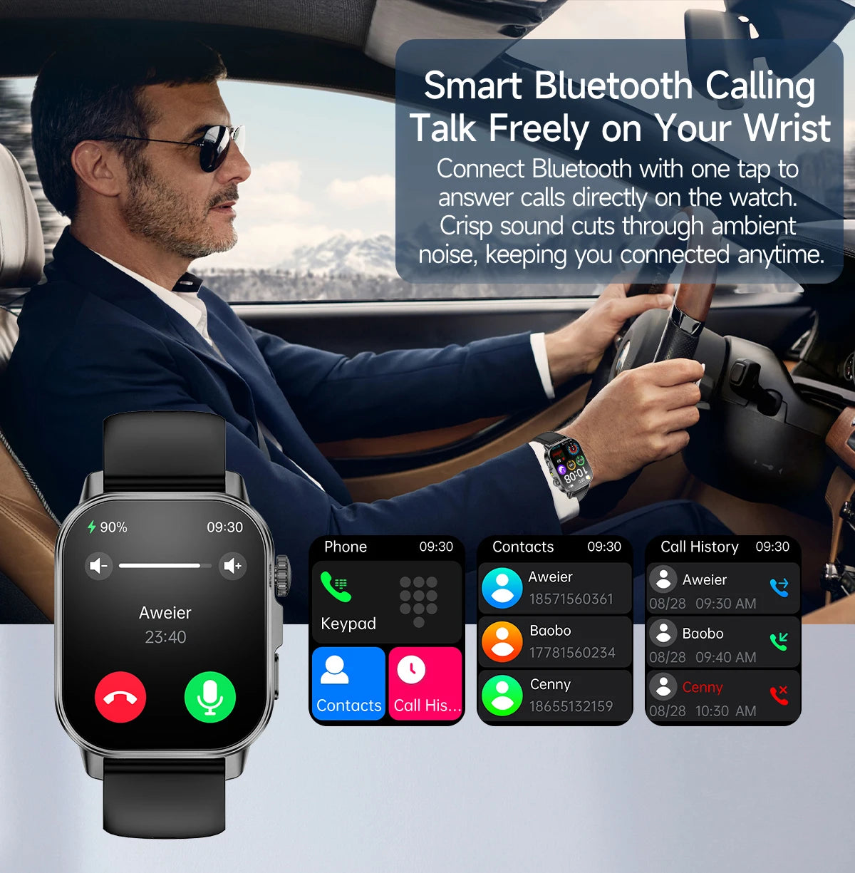 Nuovo Smartwatch per Uomo con Diagnosi ECG Accurata, Misurazione di Pressione Sanguigna, Ossigeno nel Sangue, Grasso nel Sangue, Acido Urico, Temperatura, Chiamate Bluetooth