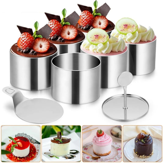 Stampo per torta antiaderente in acciaio inox, anello per mousse, stampo per dessert fai-da-te, utensili da forno per cucina, 8 pezzi