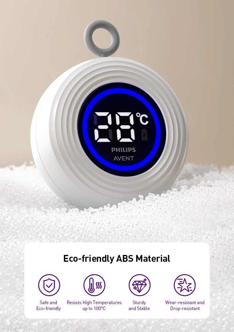Termometro Digitale Philips Avent per Misurare la Temperatura dell'Acqua, Lettura Rapida in 5s, Ricaricabile USB, Misuratore di Temperatura Galleggiante