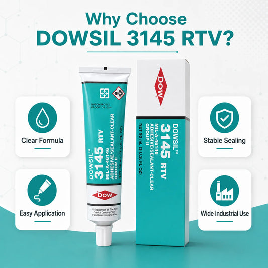 DOWSIL 3145 RTV Sigillante Adesivo Siliconico Trasparente 90ml MIL-A-46146 Colla Impermeabile per Riparazioni Elettroniche, Vetro e Metallo