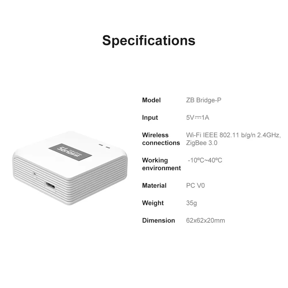 Sensore di Presenza Umana Zigbee SONOFF SNZB-06P, SNZB-03P, SNZB-04P, SNZB-05P, SNZB-06P, Sonoff SWV, Sonoff Water Valve Bridge Pro