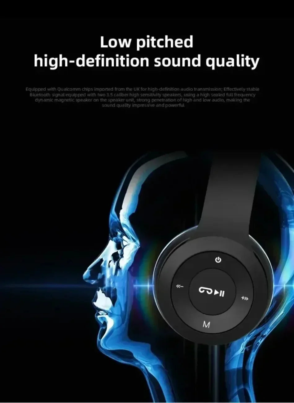 Cuffie Bluetooth 5.0 Pieghevoli Senza Fili, Auricolari Portatili HiFi Over-Ear per Sport, Viaggi, Uso Quotidiano, Giochi e Musica