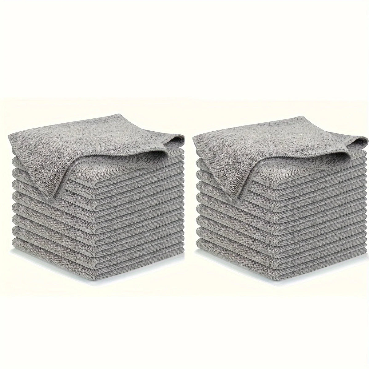 Asciugamano da cucina 5/10/20 pezzi, set di panni per pulizia grigio chiaro in fibra ultrafine, panno assorbente, morbido e smacchiato