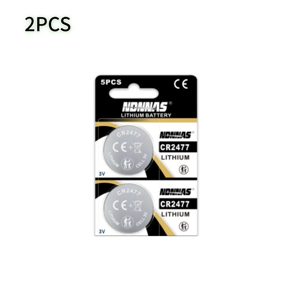 Batterie a Bottone CR2477 ad Alta Capacità (2-50 pz) - Batterie 2477 per Orologi, Telecomandi, Calcolatrici, Bilance - Prestazioni Stabili con Confezione Regalo