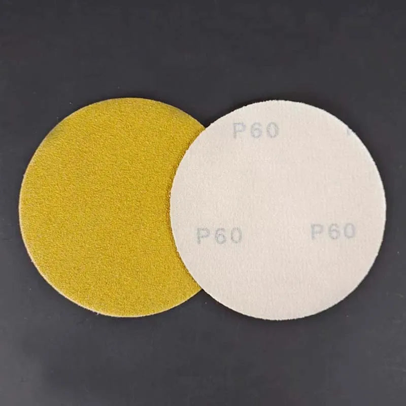 Carta vetrata per molatura a secco da 5 pollici Carta vetrata gialla con disco floccato da 125 mm senza fori per levigare e lucidare