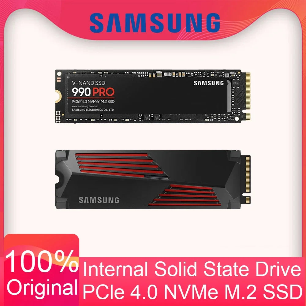 SAMSUNG 990 PRO con dissipatore di calore SSD 1TB 2TB 4TB PCIe Gen 4.0x4 Unità a stato solido NVMe 2.0 M.2 2280 SSD interno per laptop desktop
