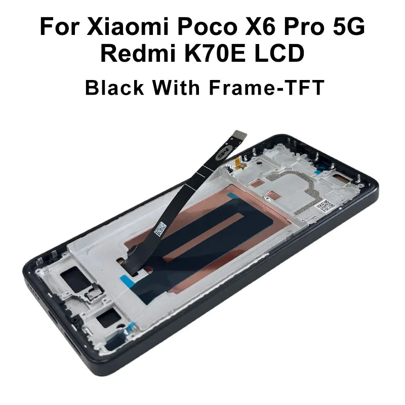 Display OLED per Xiaomi Poco X6, schermo LCD con digitalizzatore touch per Redmi Note 13 Pro 5G, modello 23122PCD1G, assemblaggio per Poco X6 Pro, display LCD K70E.