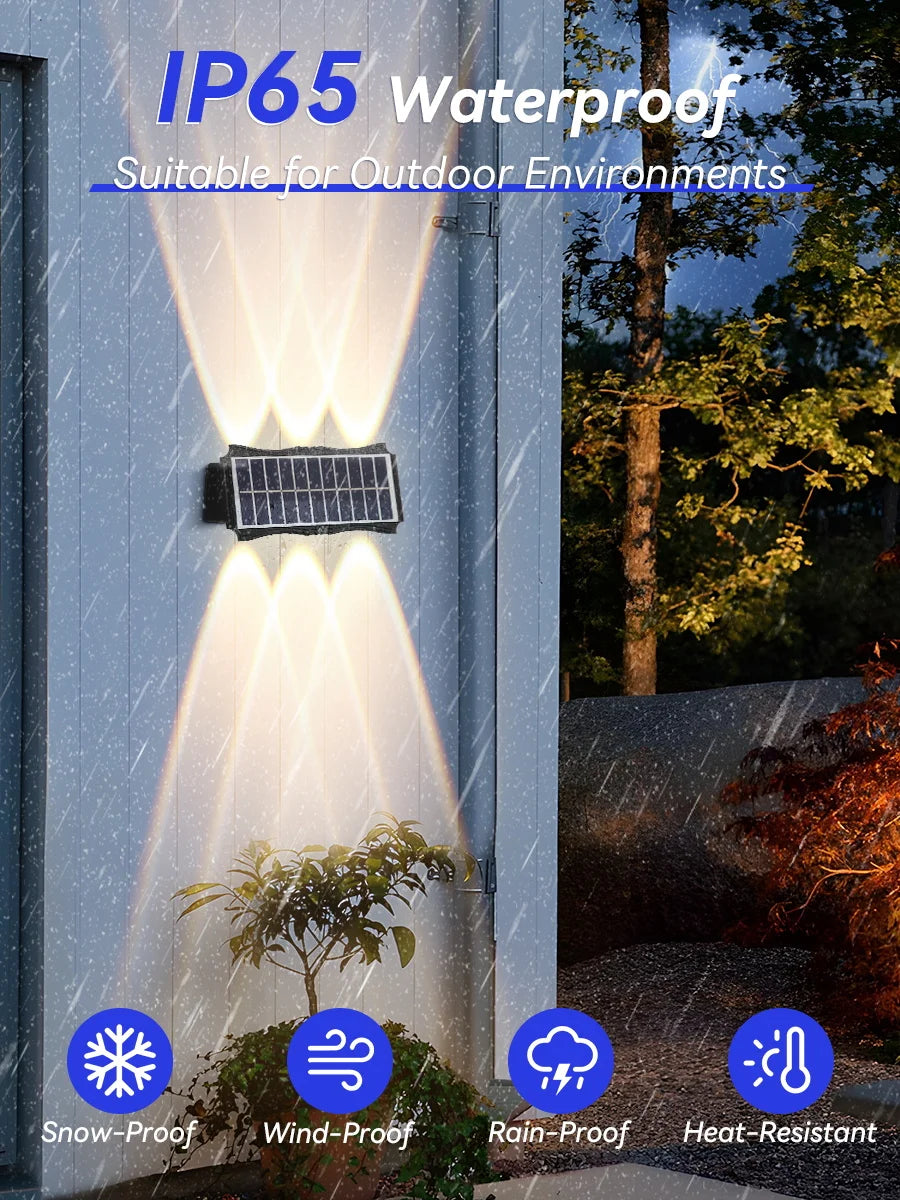 3 pezzi/1 pezzo Lampada da parete solare per cortile, strada, impermeabile, lampada da giardino esterna, decorazione solare per la casa, illuminazione da parete a LED per esterni