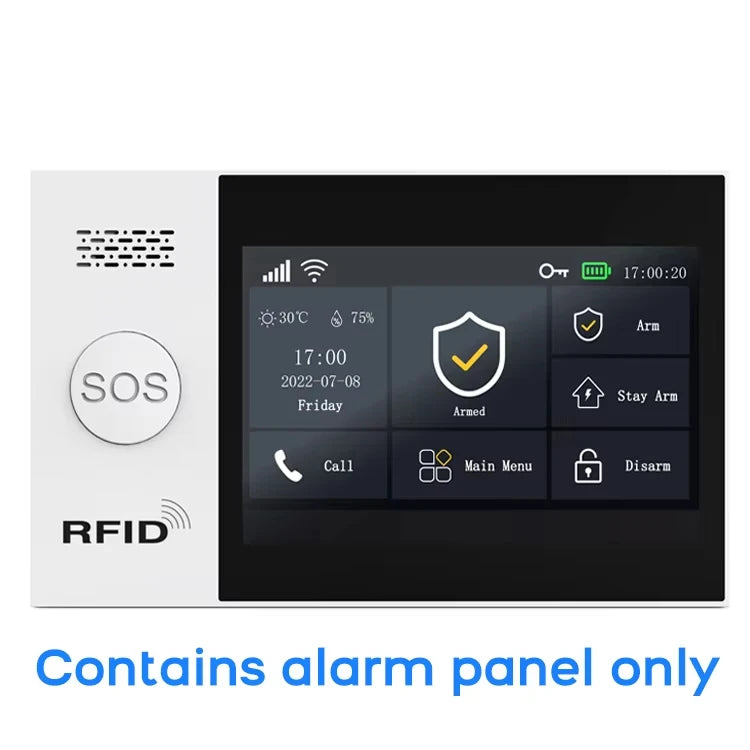 Allarme GSM WiFi compatibile con l'app Tuya Smart Life, rilevatore di intrusioni wireless per casa, garage, ufficio, negozio, protezione con avvisi in tempo reale.