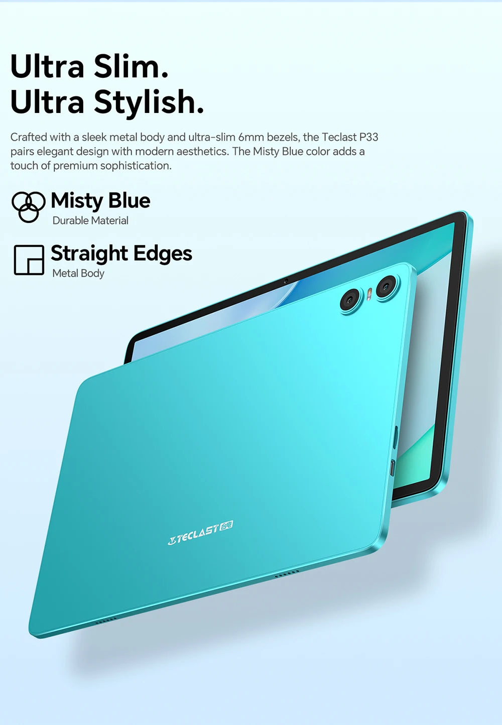 Teclast P33 Tablet Android 15 10.1" 9 GB di RAM (3 GB + 6 GB) 64 GB di ROM Allwinner A333 Custodia all-in-one/Tastiera/Mouse/Stilo/Cuffia