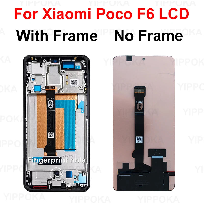 Display OLED da 6,67" per Xiaomi Poco F6 LCD 24069PC21G, schermo touch e digitalizzatore per Poco F6 Pro LCD 23113RKC6G, ricambi di ricambio