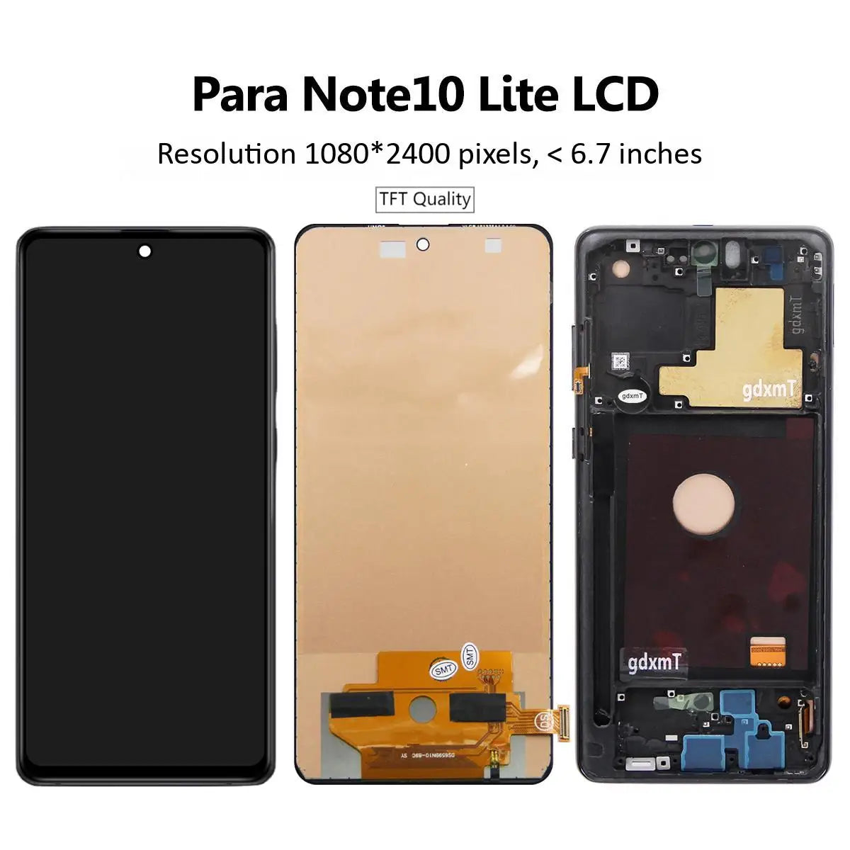Schermo LCD AMOLED da 6,7 pollici per Samsung Note 10 Lite, gruppo di ricambio per lo schermo touchscreen, compatibile con Samsung Note10 Lite N770 N770F, con cornice.