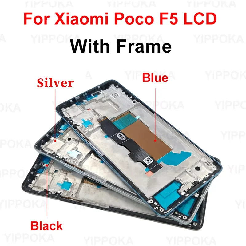 AAA-- Schermo LCD con tecnologia OLED per Xiaomi Poco F5 Pro, display e digitalizzatore touch screen 23049PCD8G, ricambi per Poco F5 LCD 23013PC75G.