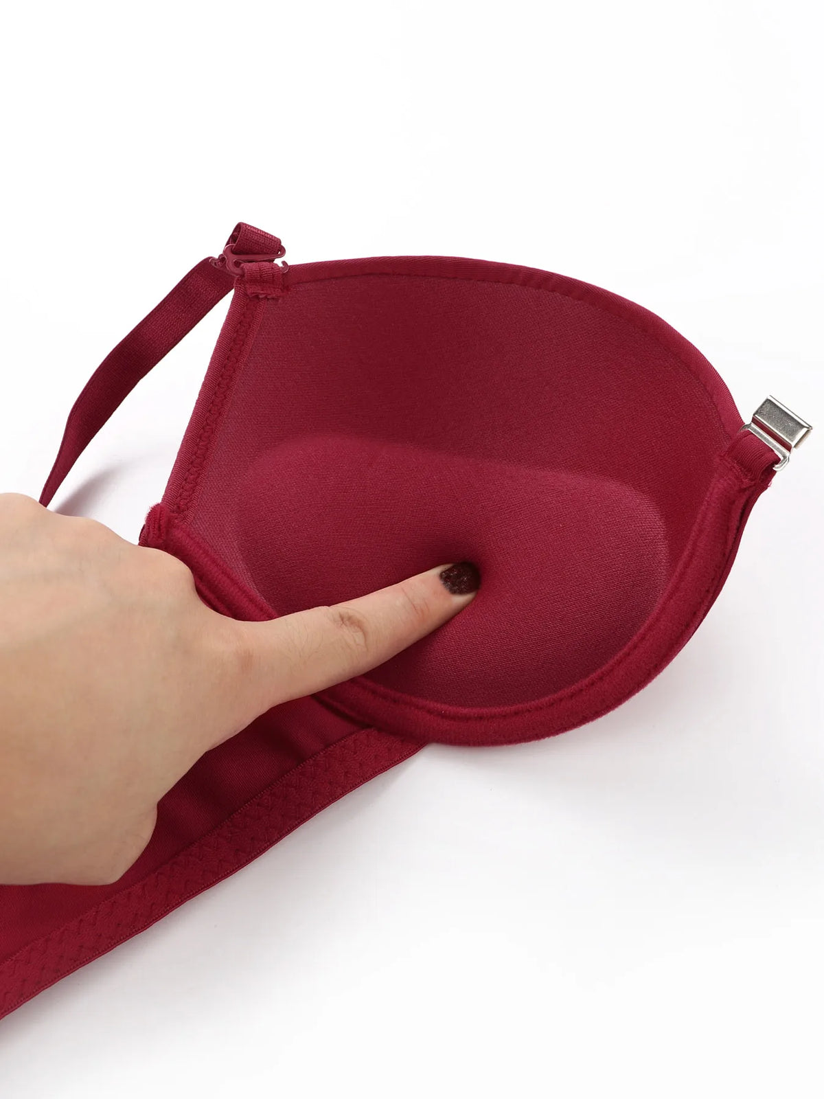 Set da 2 pezzi di vendita caldo di reggiseno rosso sexy con bottoni frontali bellissimo reggiseno moda farfalla posteriore push up set da donna A2120