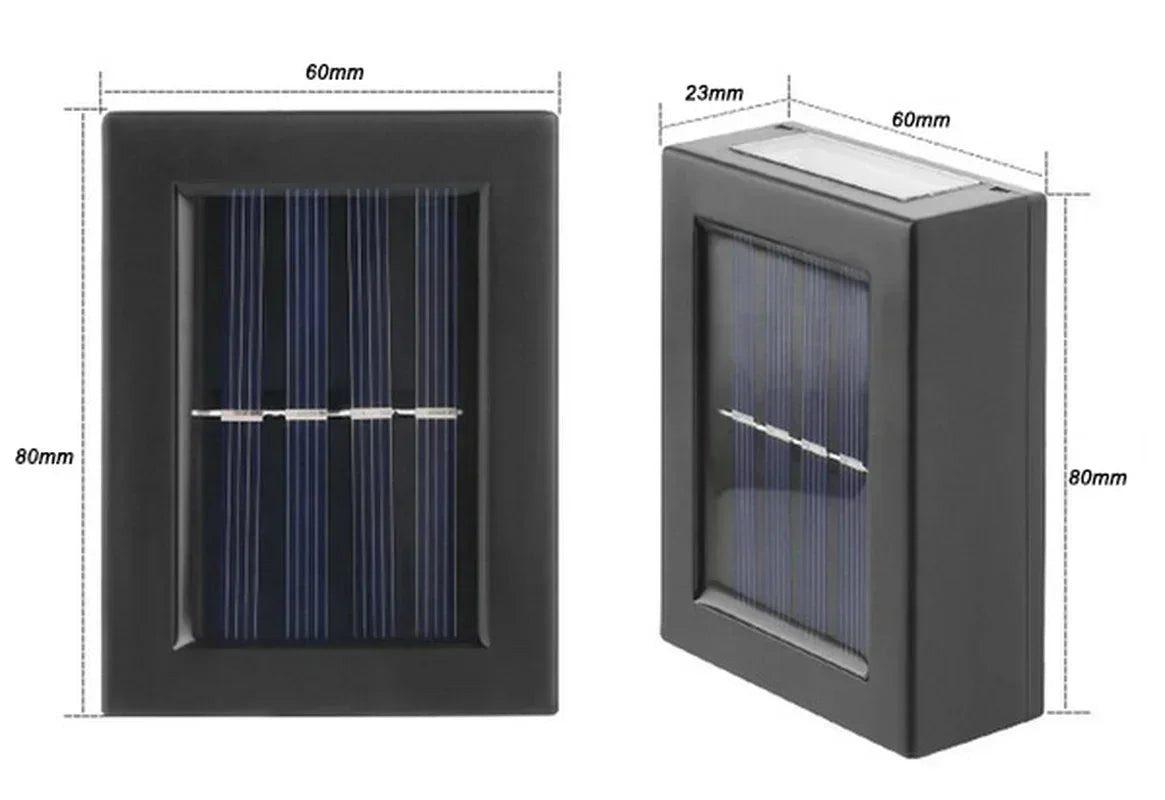 Faretti solari su e giù per esterni, lampada da parete stradale a energia solare lampada solare impermeabile da giardino decorativa
