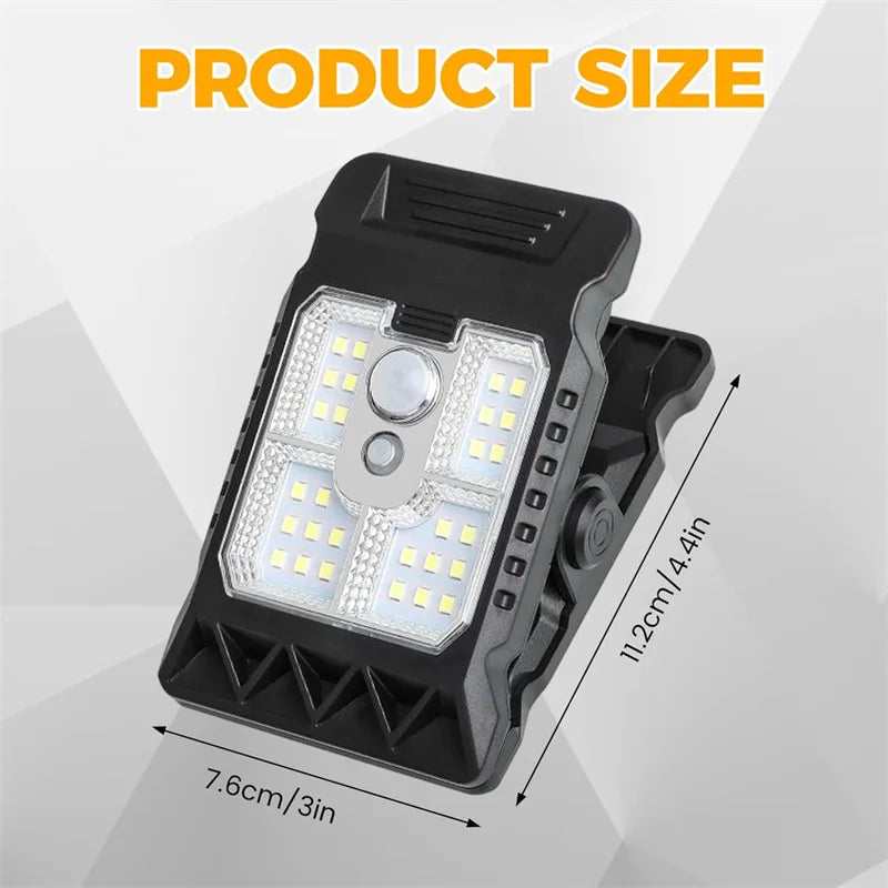 Clip su luci solari LED impermeabili per esterni Luci con sensore di movimento 3 modalità 3 modi di montaggio Illuminazione di sicurezza solare per recinzione