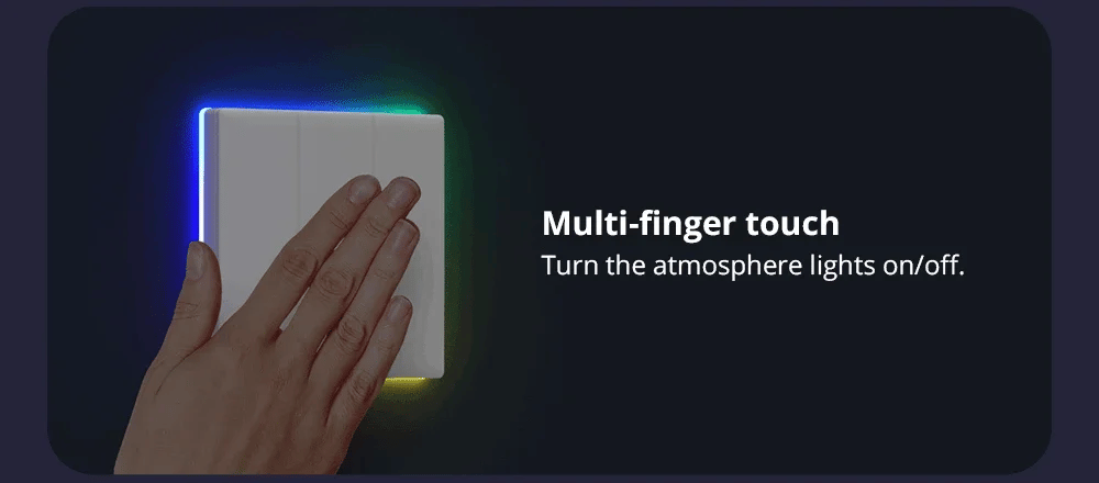 Sonoff TX Ultimate SONOFF T5 Sonoff Interruttore da parete 86/120 Accesso completamente touch Bordo luminoso a LED Multi-sensoriale tramite Alexa Home Smartthings