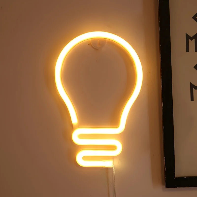 1 pezzo, luce al neon decorativa per un'atmosfera artistica moderna, decorazione da parete per feste natalizie, regalo per matrimoni, scene di laurea, alimentata tramite USB o a batteria (batteria non inclusa)