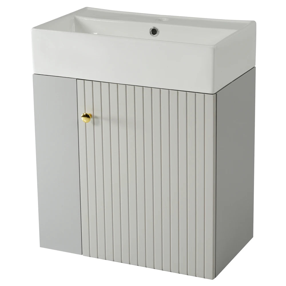 Mobile bagno sospeso con lavabo 55 × 31 × 66,5 cm e vani laterali