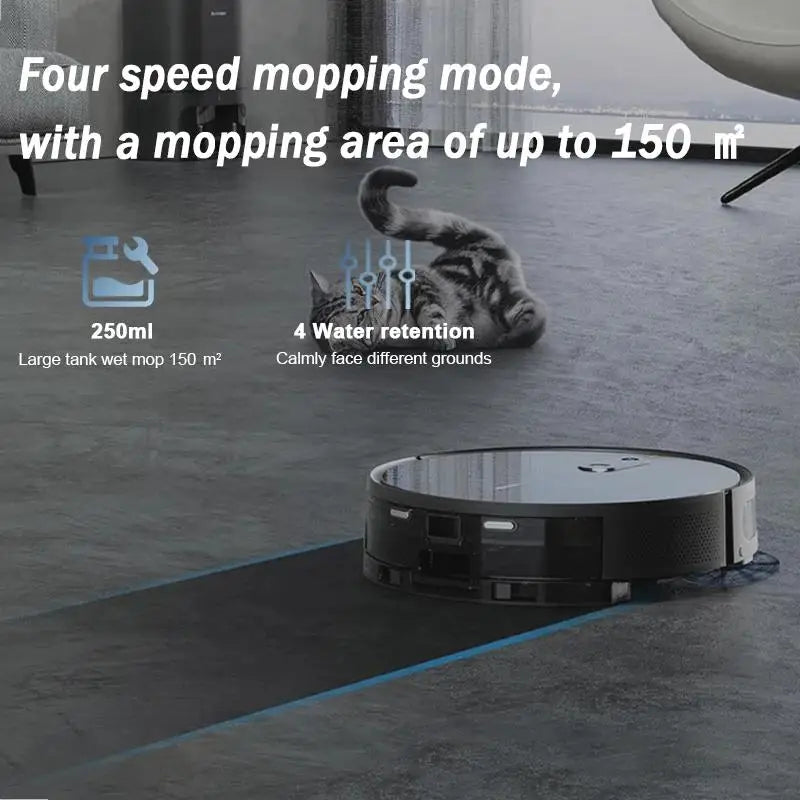 Robot Aspirapolvere Arnagar S9 con Svuotamento Automatico, Raccolta Polvere, Funzione Lavapavimenti, 8000Pa, 4800mAh, Basso Rumore, Controllo tramite APP per la Pulizia Domestica