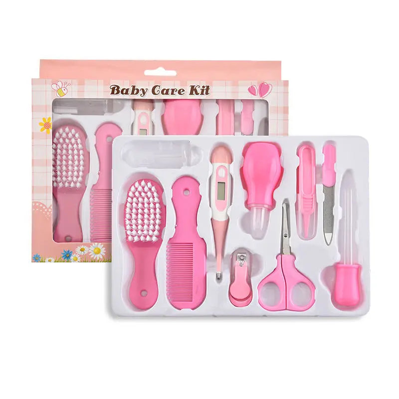 10 Pz/set Kit Assistenza Sanitaria Per Bambini Unghie Capelli Assistenza Sanitaria Termometro Spazzola Per Toelettatura Clipper Massaggiagengive Spazzolino Da Denti Elementi Essenziali Per Bambini