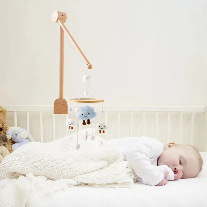 Carillon girevole per neonati Culla Imitazione Colore legno Appeso Sonaglio Bambino Lenitivo Giocattoli musicali 0-12 mesi Regalo per bambini