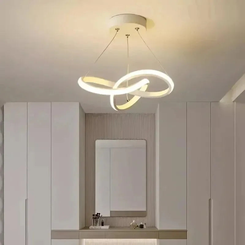 Lampada a sospensione moderna a LED con design irregolare aerodinamico Piccola lampada a sospensione creativa per camere da letto, sala da pranzo, sale studio