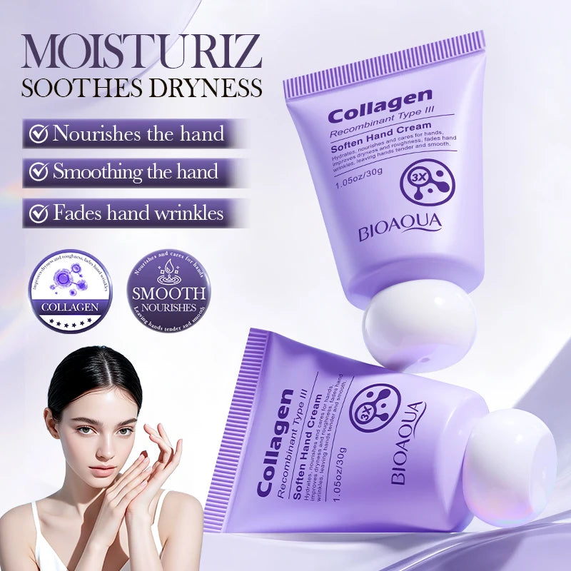 BIOAQUA Crema per le mani al collagene Nutriente Idratante Anti-età Anti Rughe Sbiancamento Mani Prodotti per la cura della pelle