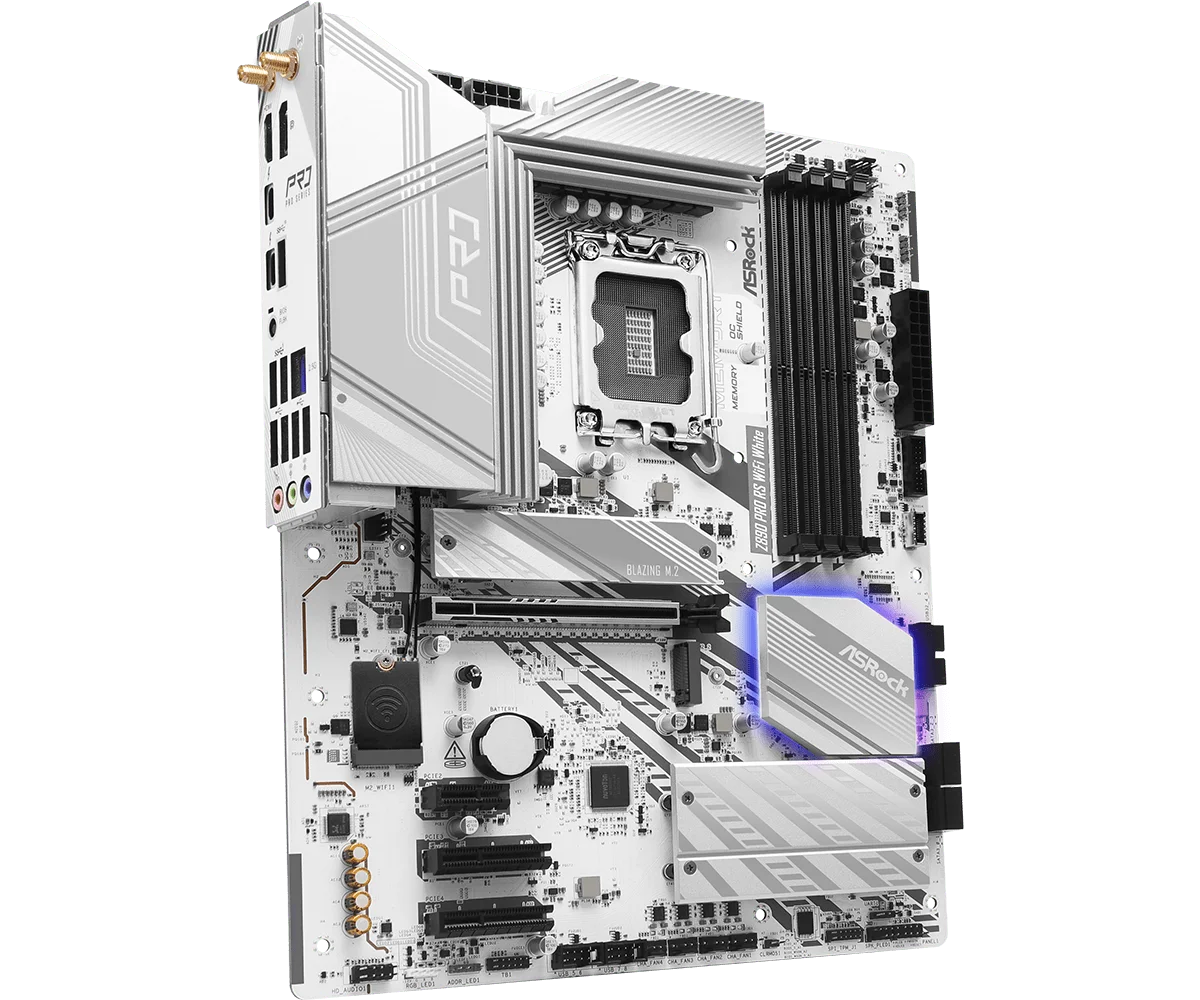 Scheda Madre ASROCK Z890 PRO RS WIFI BIANCA Intel Z890 LGA1851 Supporta CPU Ultra 7 270K Plus 5 250K Plus 7 265K DDR5 2.5G LAN ATX