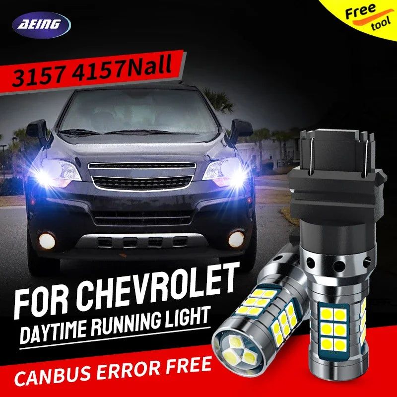 2pca 3157 Car LED Blub Daytime Running Light DRL nessun errore per Chevrolet Captiva Sport Malibu 7 Colorado Avalanche Suburban Tahoe