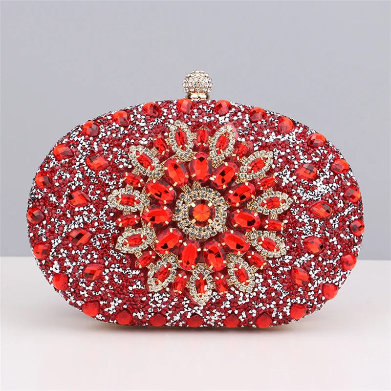 Diamond Crystal Women Make Up Cosmetic Evening Shoulder Messenger pochette borsa per telefono borsa dorata argentea rossa rosa nera