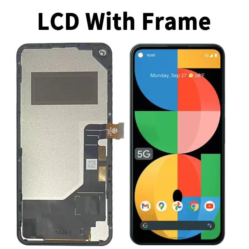 6.34 "Testato Per Google Pixel 5a 5G G1F8F Display LCD Touch Screen Digitizer Assembly Per Pixel 5A 5G G4S1M Display Con Telaio
