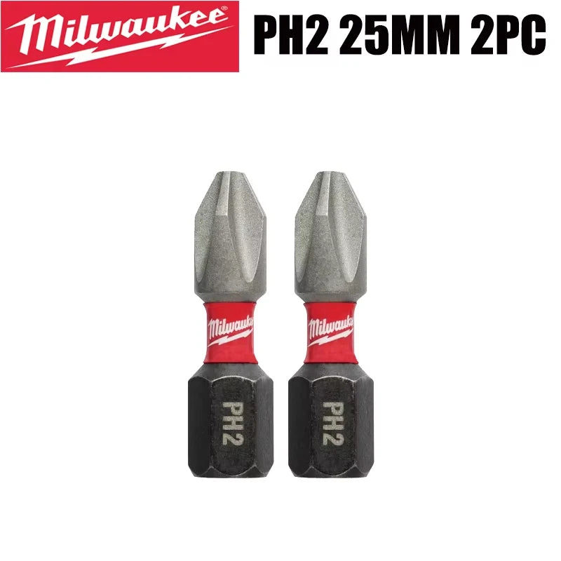 Punte per Trapano a Impatto Milwaukee Shockwave PH2, Serie di Punte per Avvitatore da 25mm/50mm/90mm