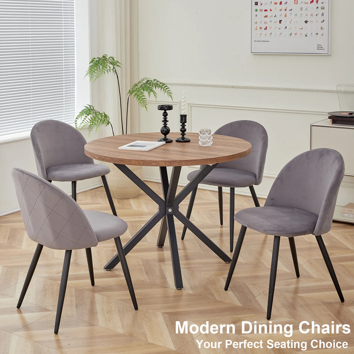 Un Set di 4 sedie da pranzo nordiche da cucina camera da letto comò in velluto Party sedie da pranzo di lusso moderne Design mobili per la casa unici