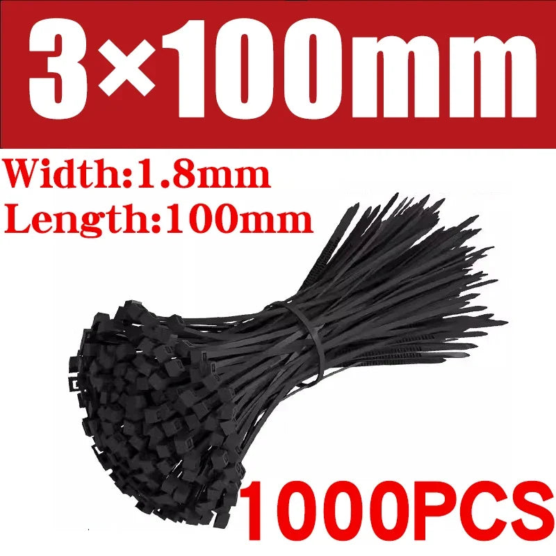500/1000PCS fascette per cavi in Nylon di plastica fascette per cavi autobloccanti cinghie per cavi regolabili anello di fissaggio fascette per cavi per ufficio a casa