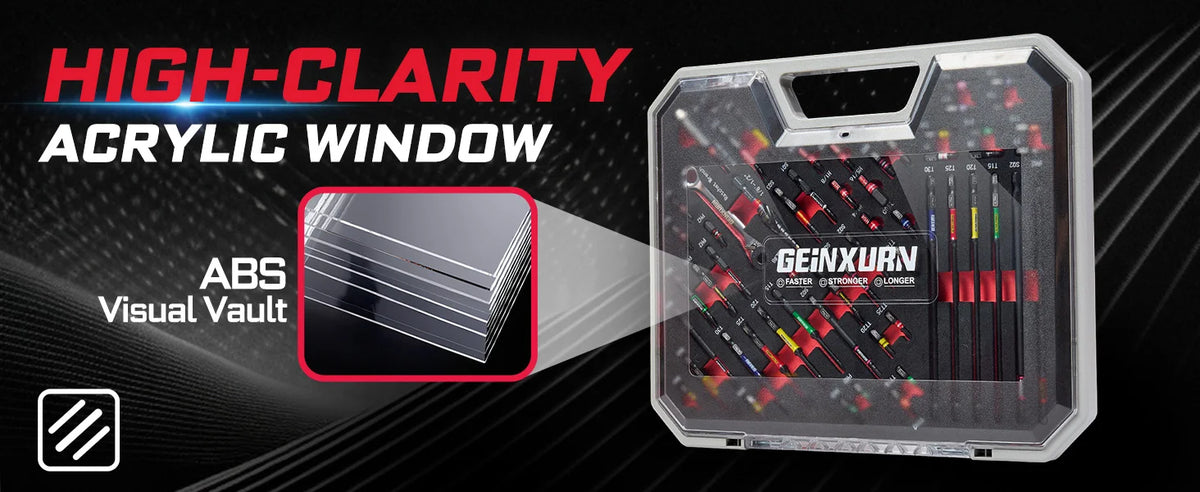 Geinxurn Set di strumenti da 58 pezzi confezionato con punte per cacciavite a percussione, mini Wrech, trapano a gradini, adattatore per presa e portapunte per fai da te