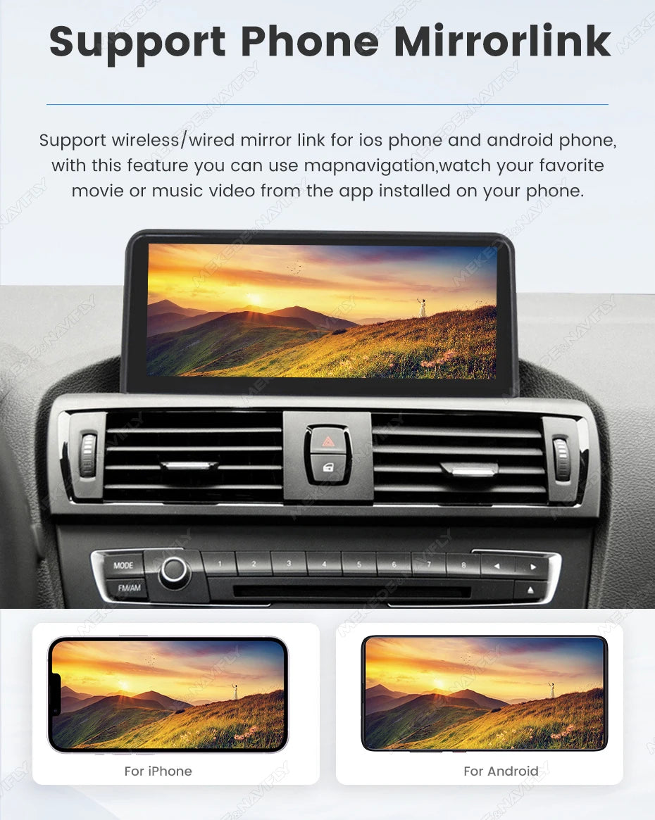 MEKEDE Sistema di Navigazione GPS Multimediale Wireless CarPlay Android Auto da 8,8 Pollici per BMW Serie 3/5 E60 E61 E63 E64 E90 E91 E92 E93 Schermo QLED Lettore Video 4K Autoradio