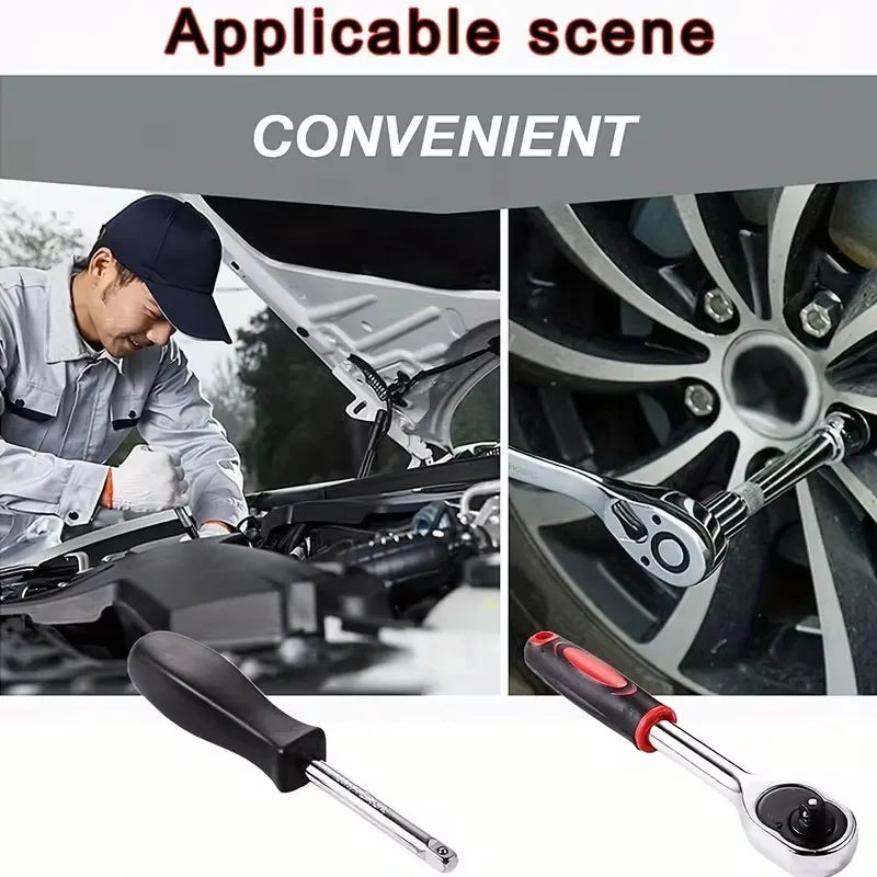 Kit di Riparazione Auto da 46 Pezzi con Attrezzi a Cricchetto Verdi per Manutenzione Veicoli