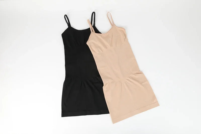 Intimo modellante da donna, slip completo, controllo della pancia, girocollo, mini sotto il vestito, modellante per il corpo liscio, nuova lingerie con spalline sottili