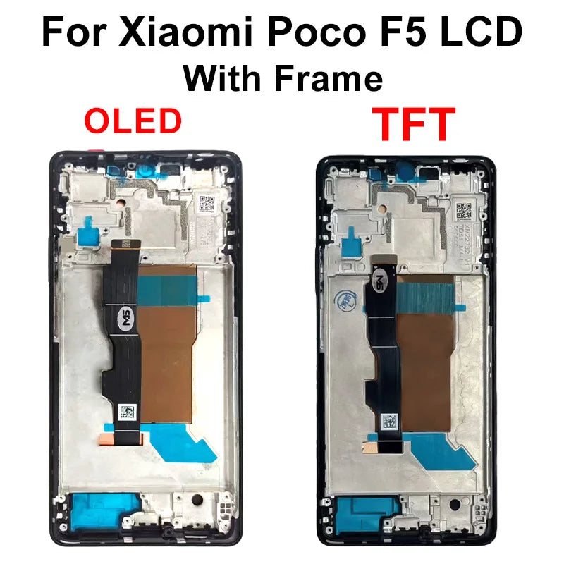 AAA-- Schermo LCD con tecnologia OLED per Xiaomi Poco F5 Pro, display e digitalizzatore touch screen 23049PCD8G, ricambi per Poco F5 LCD 23013PC75G.