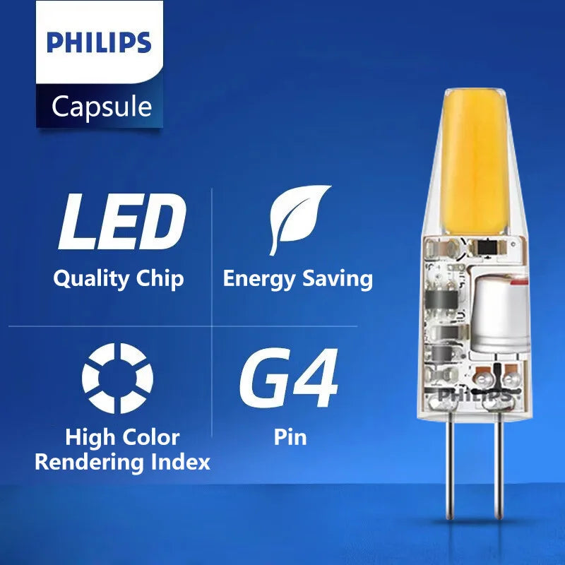 Philips LED Capsule G4 Pin Lampada CorePro 1.7W 2.1W 2700K Bianco caldo AC 12V Lampadina decorativa Sostituisci la luce di lavoro alogena G4 da 20W
