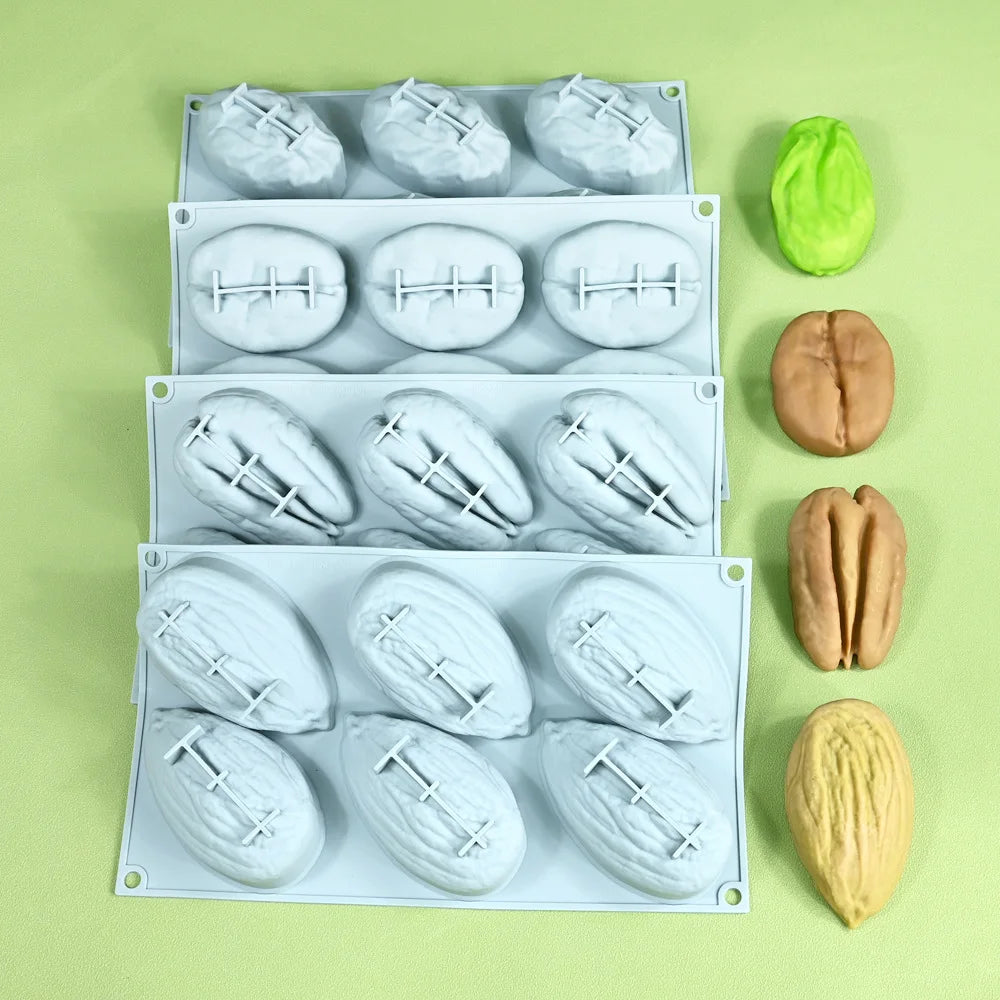 Stampo in Silicone Grande per Mousse di Mandorle/Pistacchi/Pecan/Chicchi di Caffè, Stampo Fai-da-Te per Cioccolato e Gelato, Utensili per Decorazione Torte